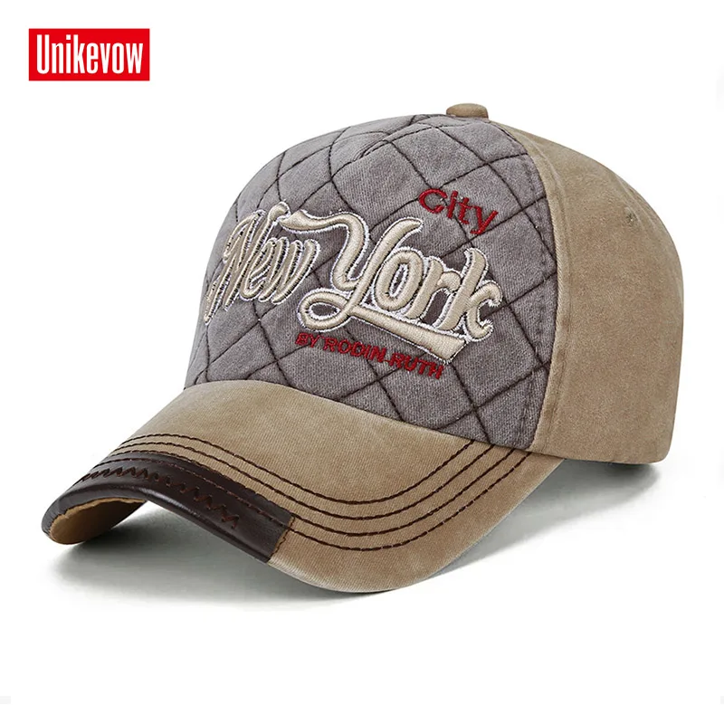 UNIKEVOW бейсболка в Европейском стиле 100% хлопок Нью Йорк emboridery Кепка для мужчин и