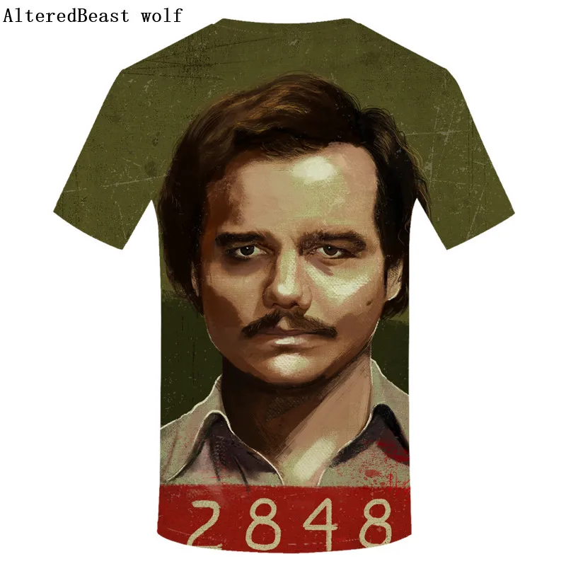 Pablo Escobar напечатаны 3d футболки мужские модные 2019 новые Смешные изготовленная на