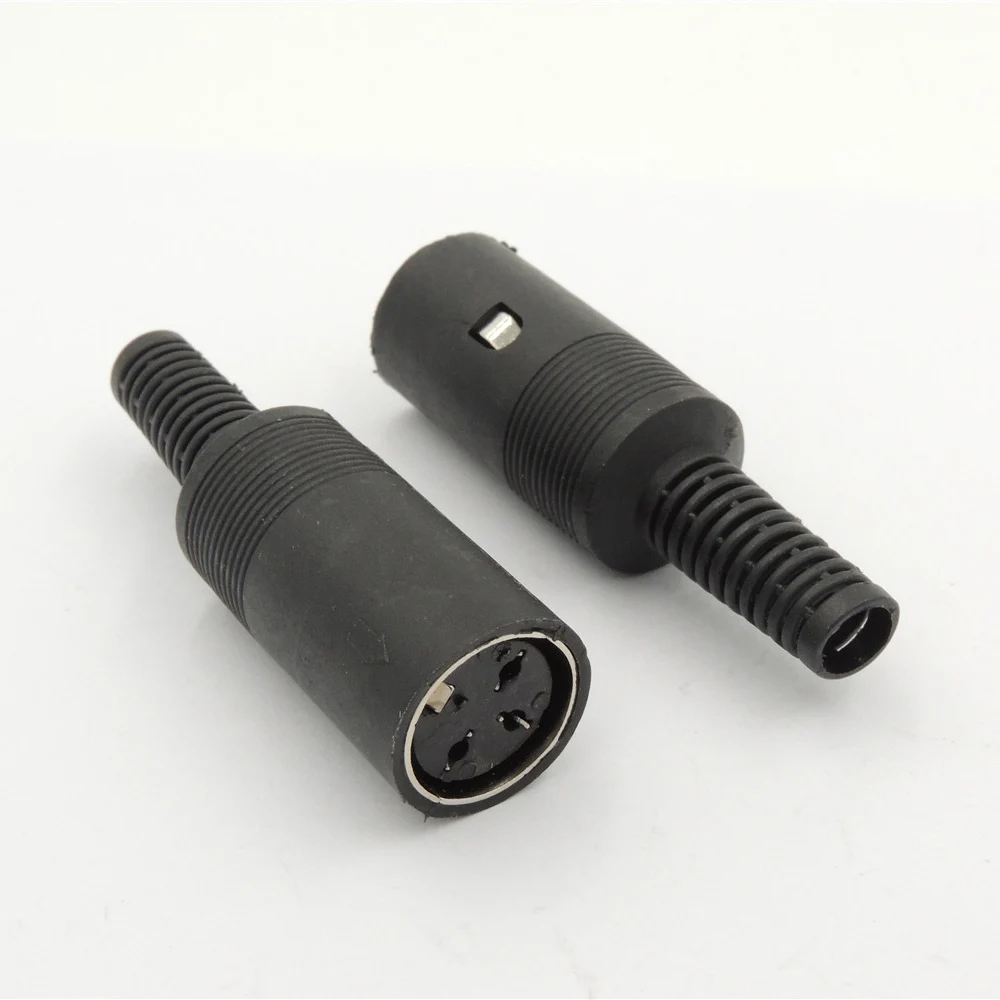 10pcs 5 Pin DIN Plug Female socket Plastic Handle Connector Cables Soldering 