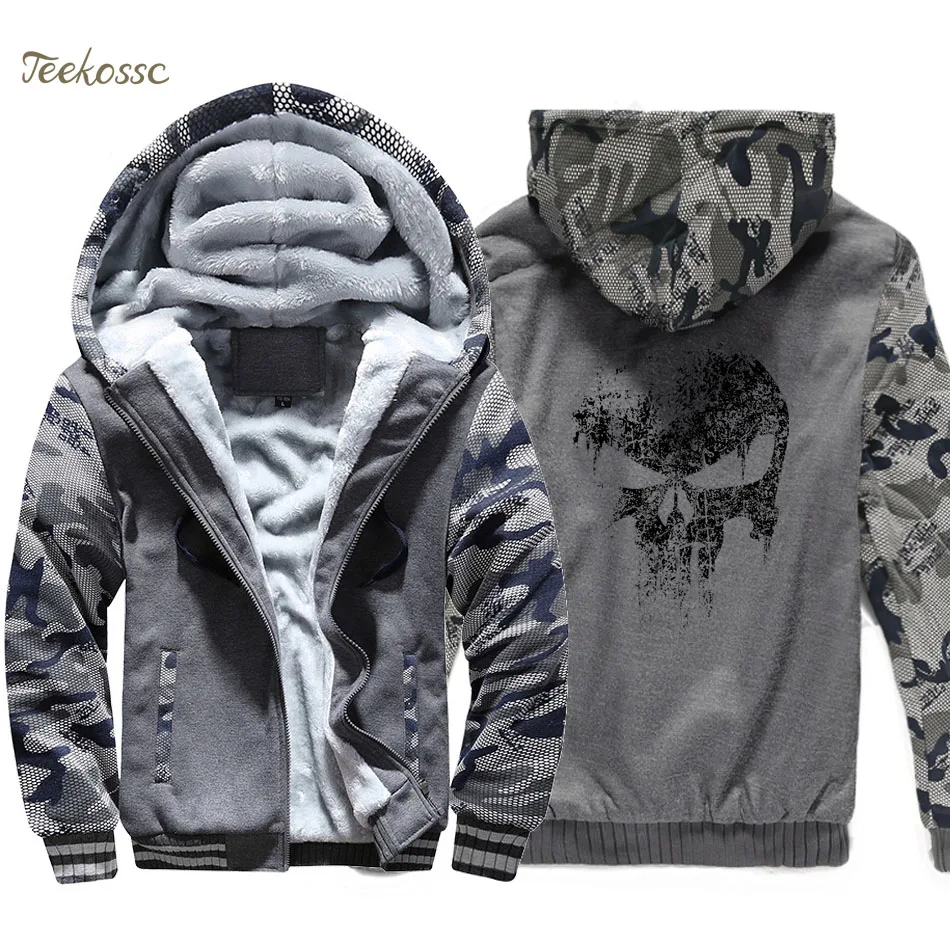 Супер герой Череп Толстовка мужская хип хоп толстовка с капюшоном пальто зима толстый флис теплый Swag крутая куртка уличная одежда