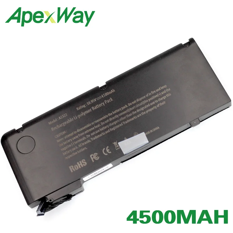 Аккумулятор ApexWay 10,95 V 4500mAh Для APPLE A1322 для MacBook Pro 1" A1278(версия 2009) MB991 MB990LL/A MB991LL/A