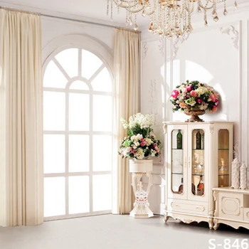 

Wedding indoor white curtain window Thin vinyl cloth photography backgrounds computer Printing backdrops for photo studio