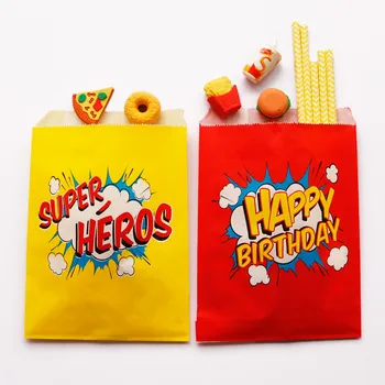

25pcs Happy Birthday Paper Bag For Food Cookies Candy Paper Bags for Gifts Packing Popcorn Bag Gift Bag Wedding Supply