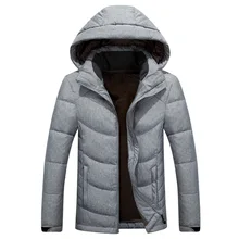Высокое качество зимняя куртка 90% белый утиный пух теплый толстый зимний пуховик мужской с капюшоном Молодежный пуховик на молнии
