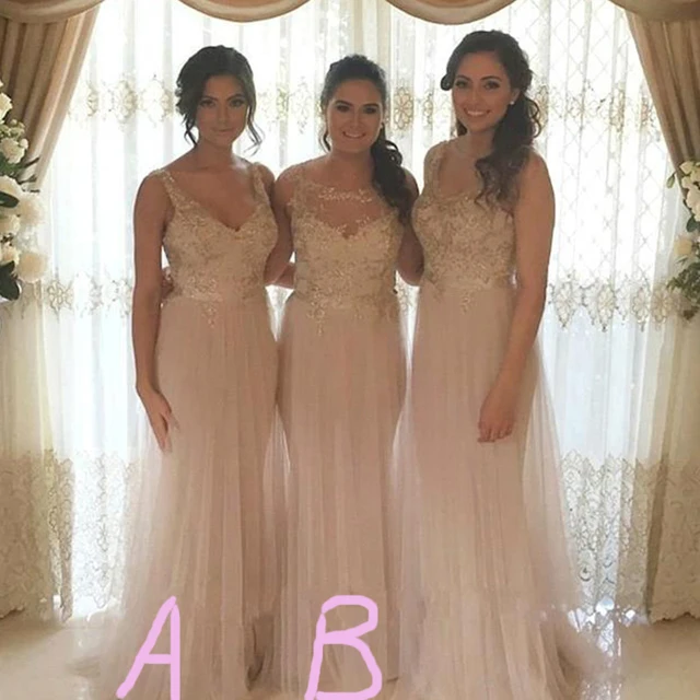 Chic Beige Tulle Long Bridesmaid Dresses Dream Wedding Women Chic Beige Tulle Long Bridesmaid Dresses Dream Wedding Women Maxi Gown Boho Outdoor Prettiest