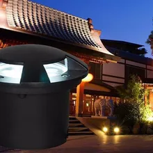 3 шт./партия, 4 отверстия, 85-265VAC, 9 Вт, светодиодный подземный светильник, открытый IP65, водонепроницаемый, зарытый свет, CE ROHS, садовое освещение, 12 В/24 В