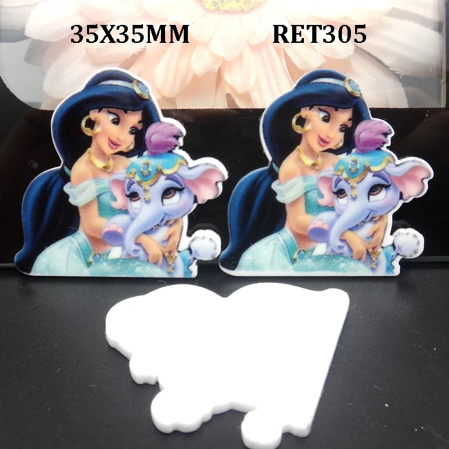 

35*35MM New Flatback cartoon resin cabochon Princess Resin planar Resin Flower DIY handmade materials 50pcs RET305