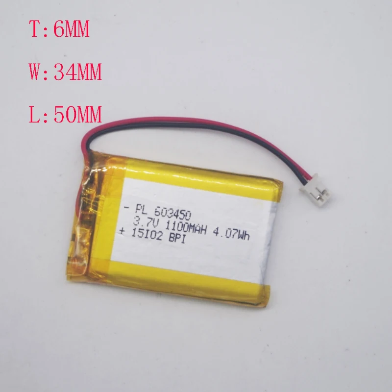 3,7 V полимерная литиевая батарея 603450/063450 Bluetooth динамик история машина 1100mAh