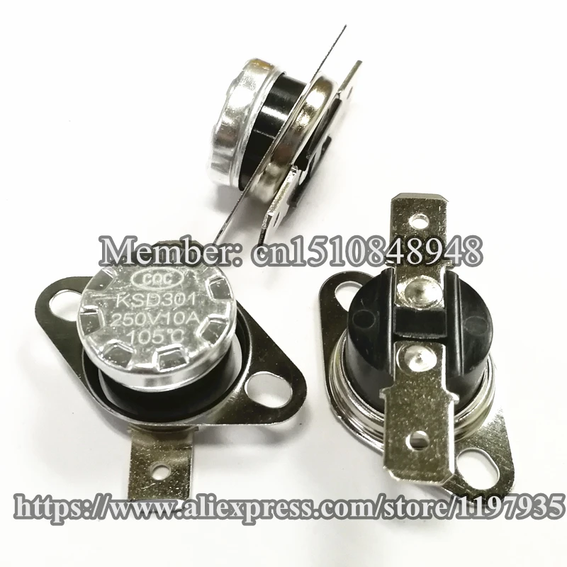 

KSD301 Thermostat temperature switch 105 degrees 250V 10A 105 degrees