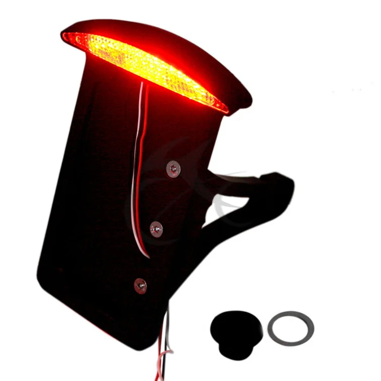 BLACK side mount license plate bracket tail light for HARLEY axle