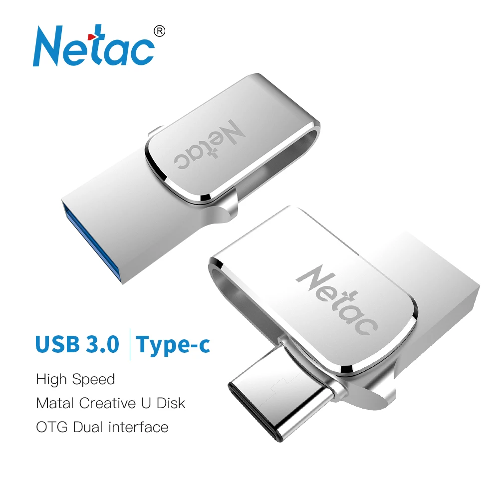 

Netac U780C Type C USB 3.0 Dual Interface Flash Drive 32GB 64GB USB3.0 OTG Memory Storage Metal Flash Disk For Android Phone PC