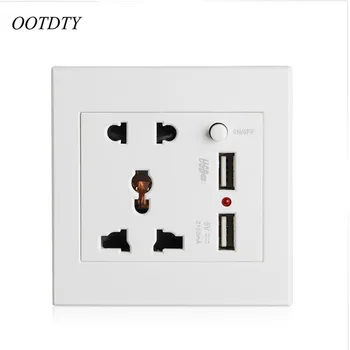 

OOTDTY 2.1A Dual USB Wall Socket Charger AC/DC Power Adapter Plug Outlet Panel w/Switch