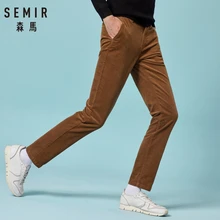 SEMIR, мужские облегающие вельветовые брюки, мужские вельветовые прямые брюки, длинные брюки с боковыми карманами в ретро стиле для зимы