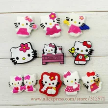Горячая Акция! 100 шт./партия, модные подвески для обуви Hello Kitty1 из ПВХ в подарок