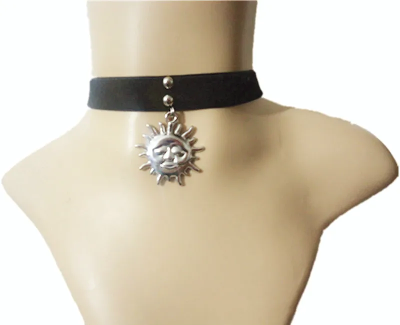 Винтажное женское готическое ожерелье leon the professional mathilda, черная бархатная лента, ретро колье - Окраска металла: silver