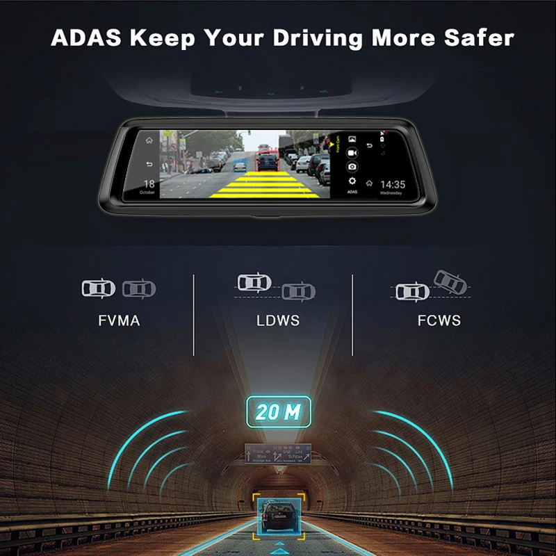 Bluavido 1" ips Full Mirror Автомобильный видеорегистратор 4G Android gps навигатор ADAS FHD 1080P зеркало заднего вида Camara автомобильный видео регистратор рекордер