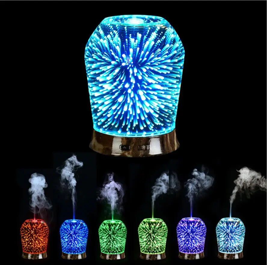 100ML LED Night Lights Ultrasonic Aromatherapy Essential Oil Diffuser
