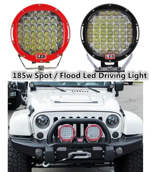 

2 Piece 185W 9" Round LED Work Light 12V Fog Driving Roof Bumper off-Road Light for Truck Car ATV SUV Jee-p Boat ATV Auxiliary