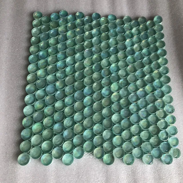 Aliexpress Iridescent Penny Round Aqua Blue Crytal Gl Iridescent Penny Round Aqua Blue Crytal Gl Mosaic Tiles Kitchen Backsplash Bathroom Wall Tile Sticker