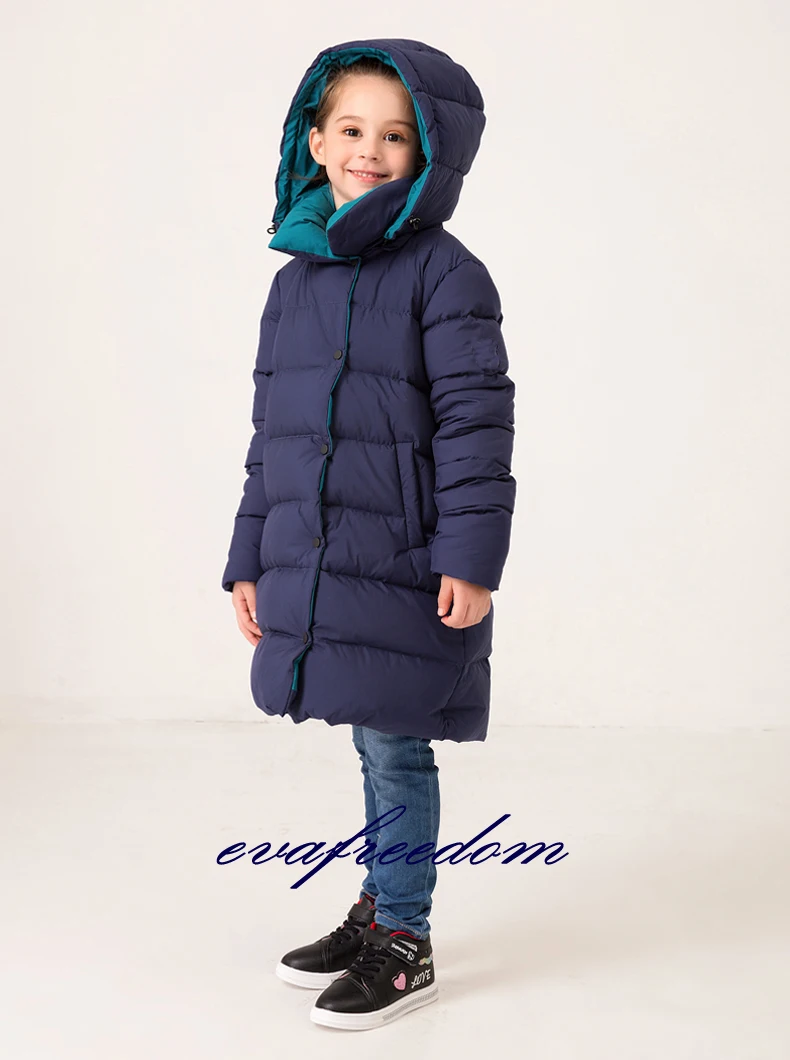 Kids Winter Jacket for Girls Winter Down Coat Teenage Girls Parkas Toddler Children Warm Long Hooded Outwear Size 6 8 10 12