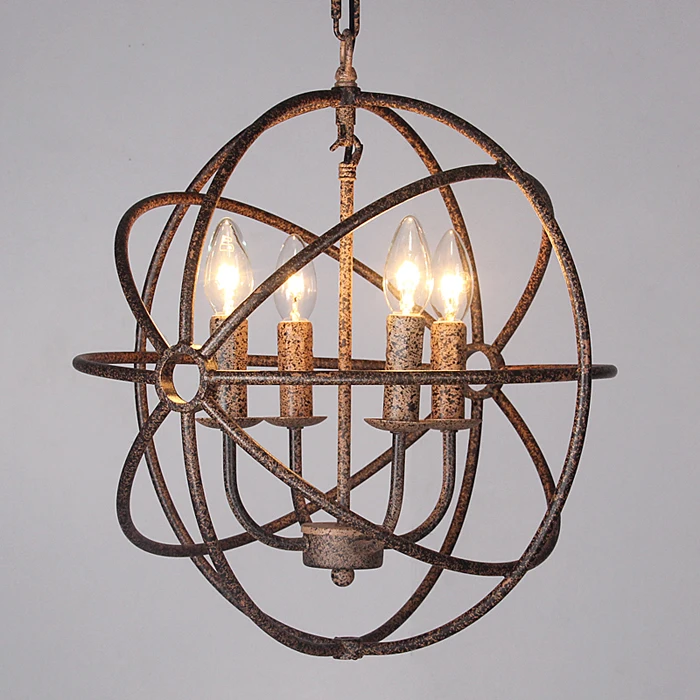 

Creative Round Iron pendant lights Retro Penthouse Garden Restaurant Bar Clothing Shop Lighting 4/6/8heads pendant lamps GY291