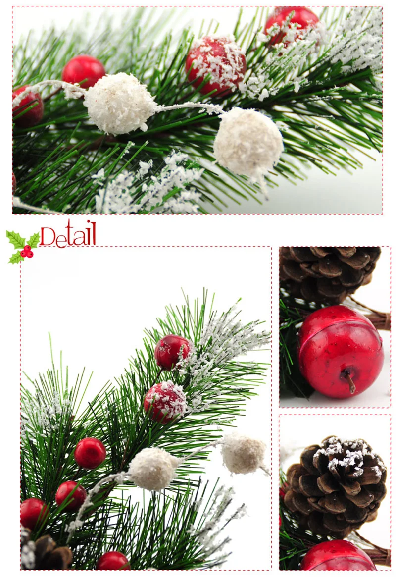 Рождественская елка, подвесные украшения, сосновый конус, красные фрукты, рождественские черенки, украшение для нового года, Рождественское украшение MR0120