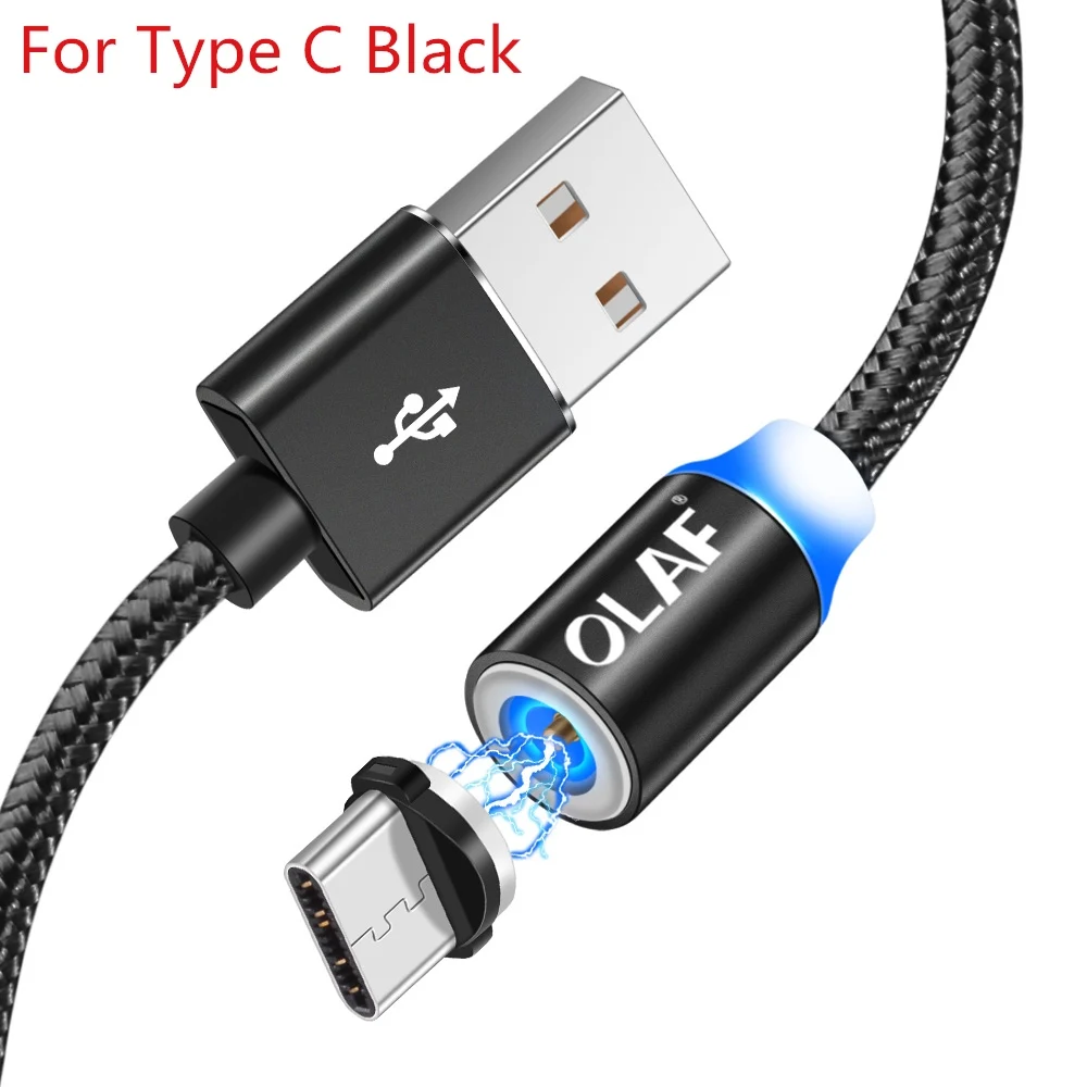 Магнитный usb-кабель Олаф для iPhone Xs, Xr, X, быстрая зарядка, Micro USB кабель, USB type-C, магнитное зарядное устройство для samsung, Xiaomi, huawei - Цвет: type c with plug