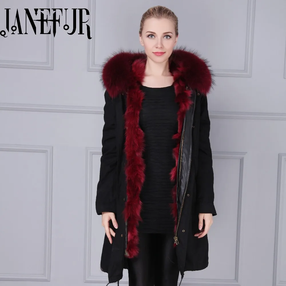 parkas for women winter outerwear 2017 new fashion natural real fox fur