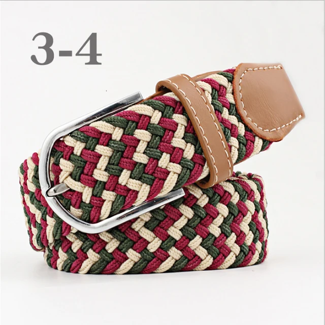 ZLD 60 Colors Female Casual Knitted Pin Buckle Men Belt Woven Canvas Elastic Expandable Braided Stretch Belts For Women Jeans 29