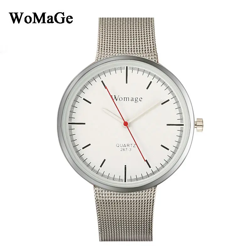 

Women Watch Fashion Simple Style Men Luxury Grid Mesh Alloy Strap Watch Womage Brand Casual Quartz Wrist Watch Relogio Femilino