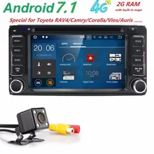 NEW!Android7.1 2DIN QuadCore Car Video GPS For Toyota Corolla Camry Capacitive screen1024*600+wifi+2G RAM+4G+SWC+BT RDS CAM MAP