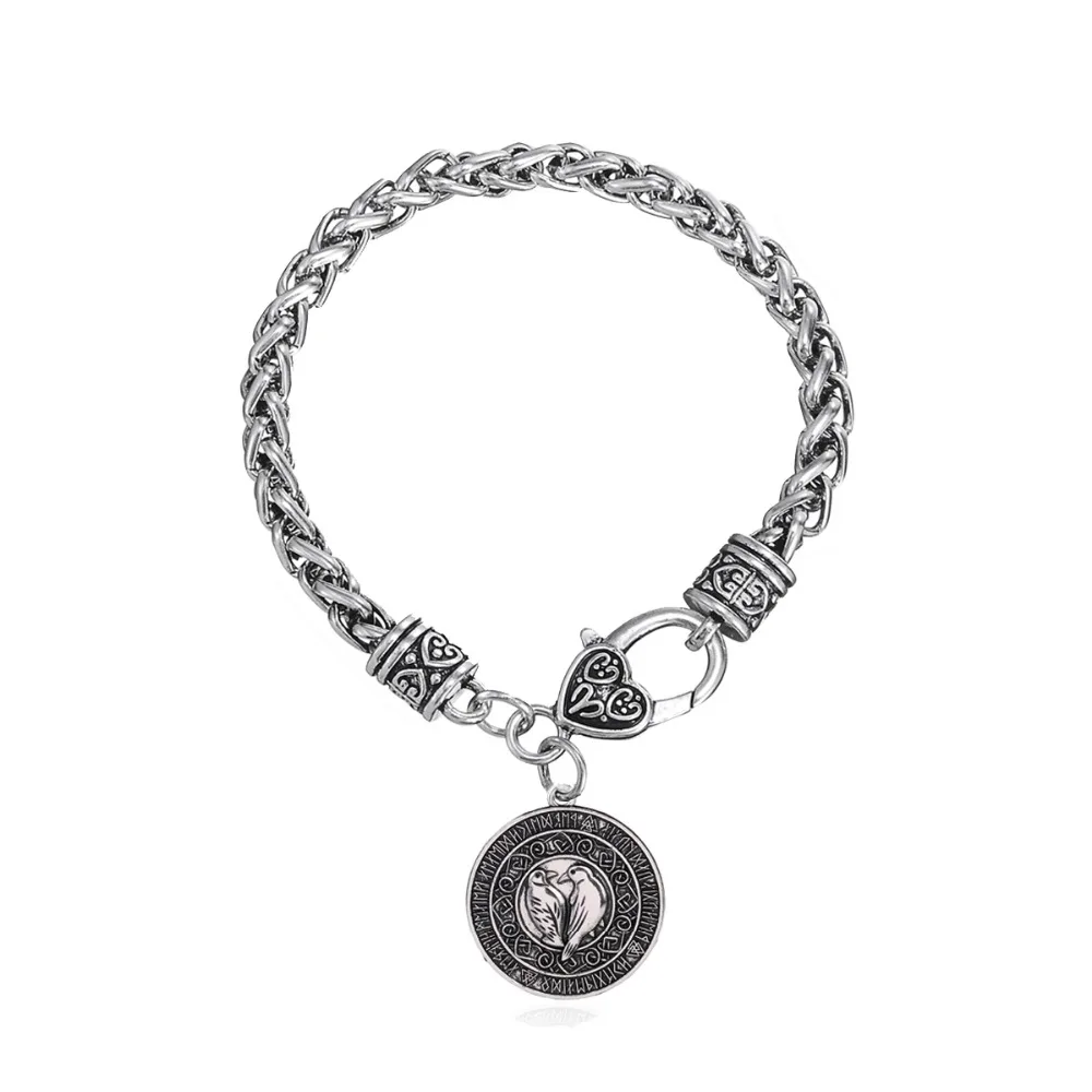 Довапара Валькнут Ворон узлы Викинг браслет руны амулет талисман Pulseiras Para As