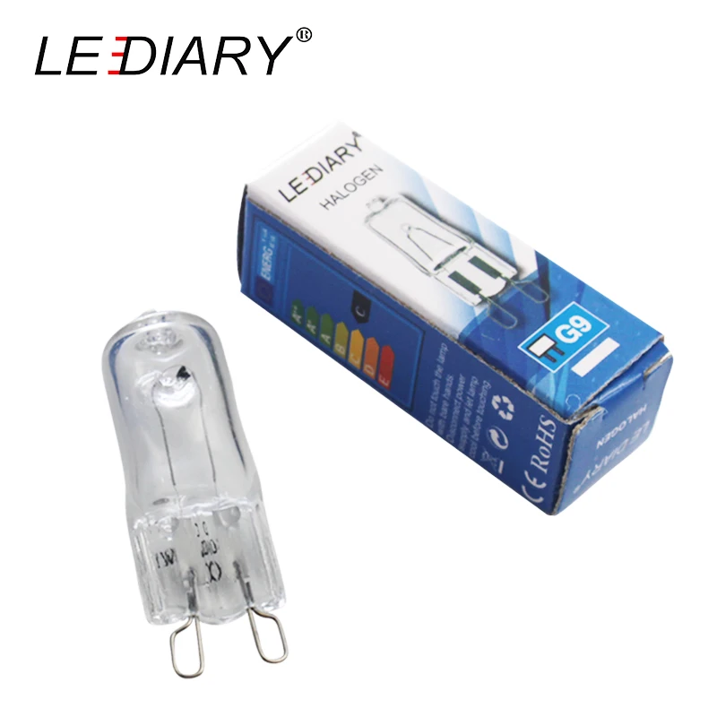 LEDIAR 20PCS Super Bright G9 Halogen Light Bulb 25w/40w/50w Halogen G9
