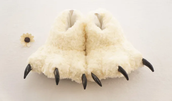 

Hallowee Winter Warm Soft indoor floor Slippers Women Men Children Shoes Paw Funny Animal Christmas Monster Dinosaur Claw Plush