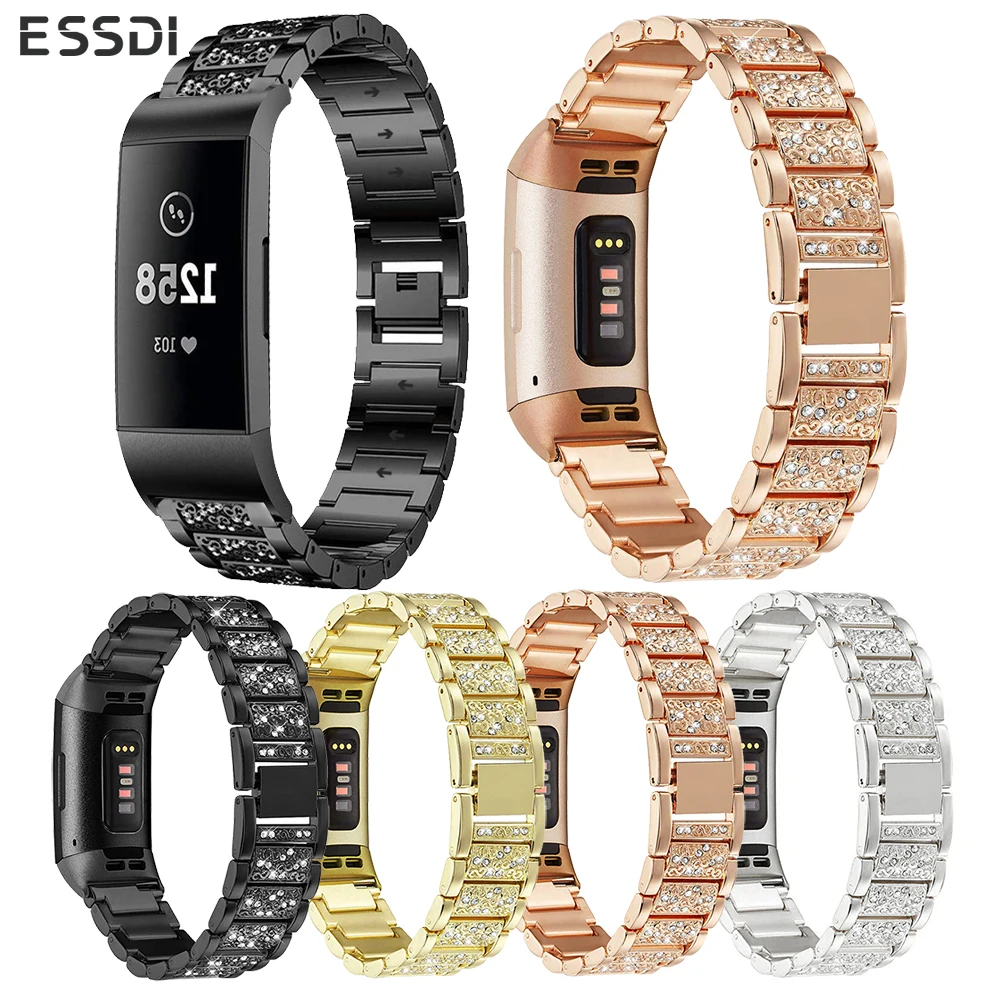 

Essidi Fashion Bracelet Strap For Fitbit Charge 3 Smart Watch Stainless Steel Wrist Band Loop Buckle For Fitbit Charge 3 Parts