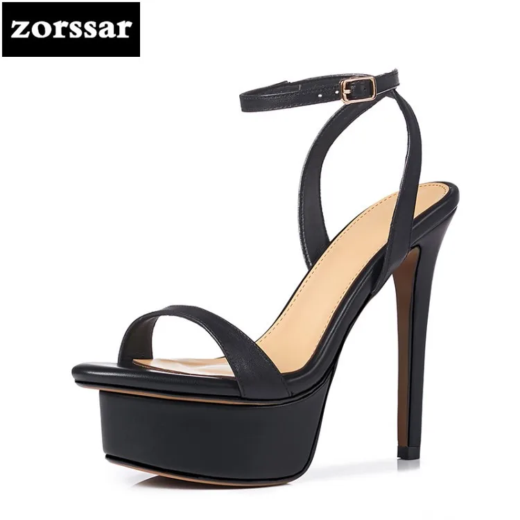

{Zorssar} 2018 New Sexy Thin heels Women Sandals Summer Women Shoes platform High Heels Sandals female party shoes Big Size 40