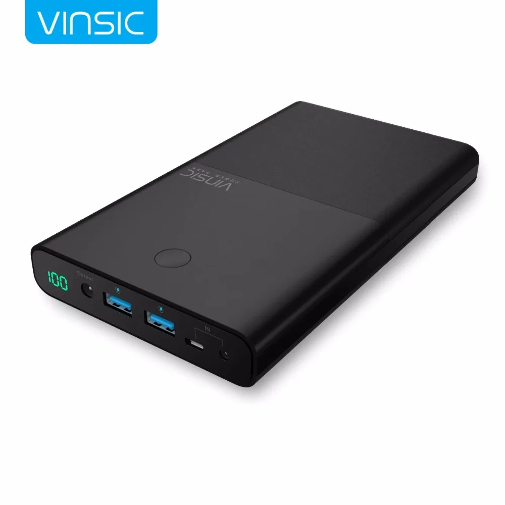 Vinsic Warrior P5 30000mAh 4.5A/19V Notebook Power Bank Dual Ports External Battery charger for Laptops,Tablets & iPhone Samsung Vinsic Warrior P5 30000mAh 4.5A/19V Notebook Power Bank Dual Ports External Battery charger for Laptops,Tablets & iPhone Samsung