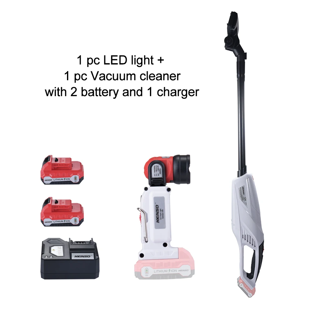 

Keinso 12V power tools set Vacuum cleaner and LED light with two lithium battery and one charger