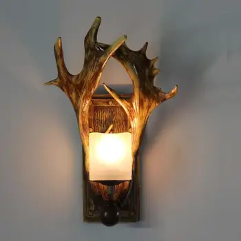 

Resin Antler Loft Style Deer Design Corridor Lights For Studio Bar Club lamp Antlers balcony indoor lighting