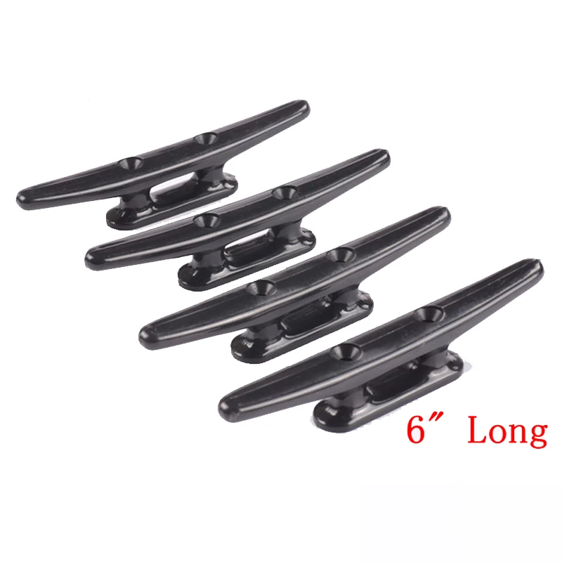 Mizugiwa 4PCS Marine Boat Cleat 6" Nylon Plastic Low Flat Cleat