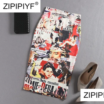 

2019 Runway Fashion New-Coming European Women Summer Pencil Skirt Bodycon Split High Stretch Midi Slip Hip Skirt Female P019