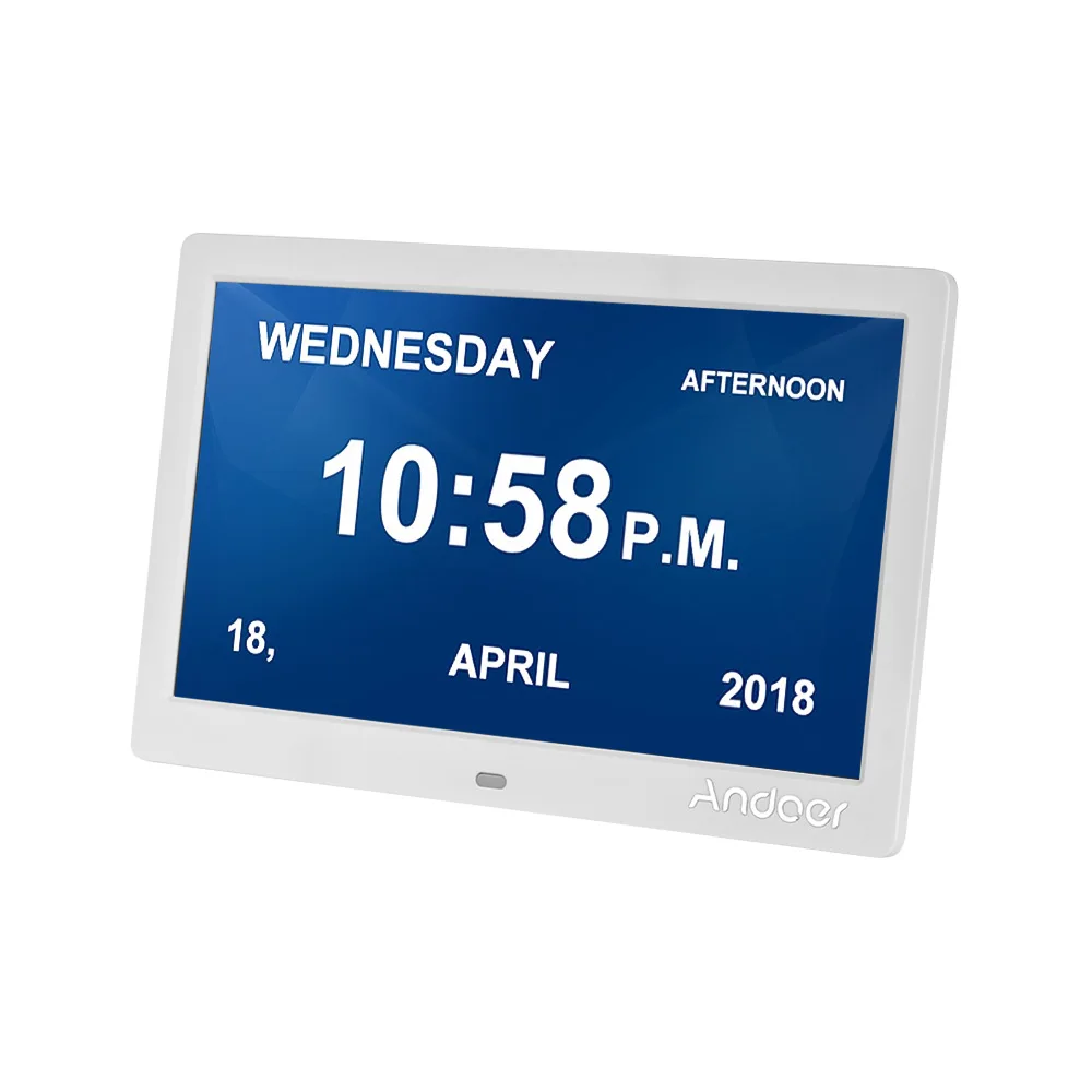 Andoer цифровой сигнализации и фоторамка светодиодный Экран простой электронный фотоальбом 1" часы/календарь/музыка/ фото/с дистанционным Управление