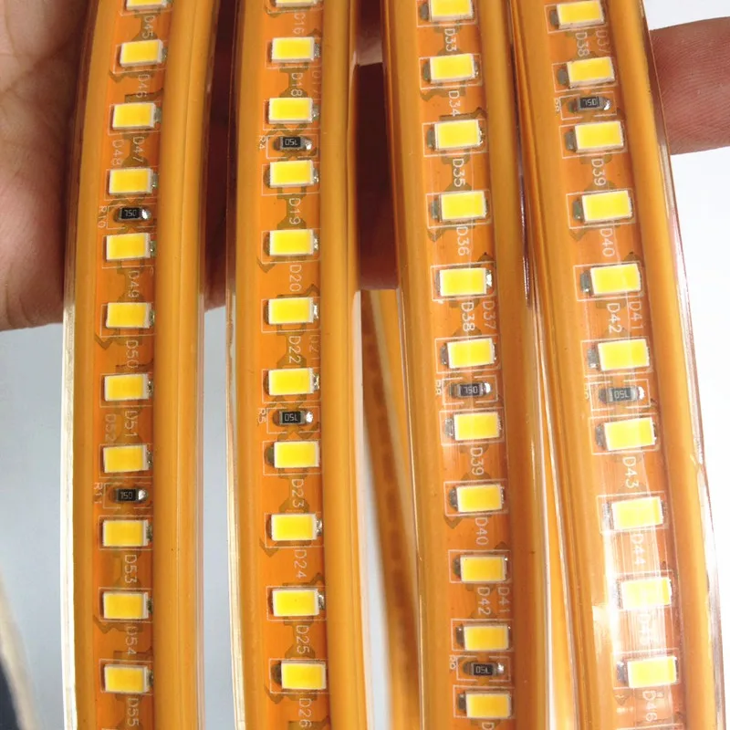 Светодиодная лента 120led s/m 220V 5630 SMD водонепроницаемая гибкая светодиодная 1m 5m 10m 5730