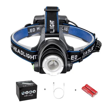 

XM-L T6 LED Zoomable Headlamp Headlight Waterproof Head Torch USB Rechargeable 18650 Head Lamp 3 Modes Fishing Hunting Lantern