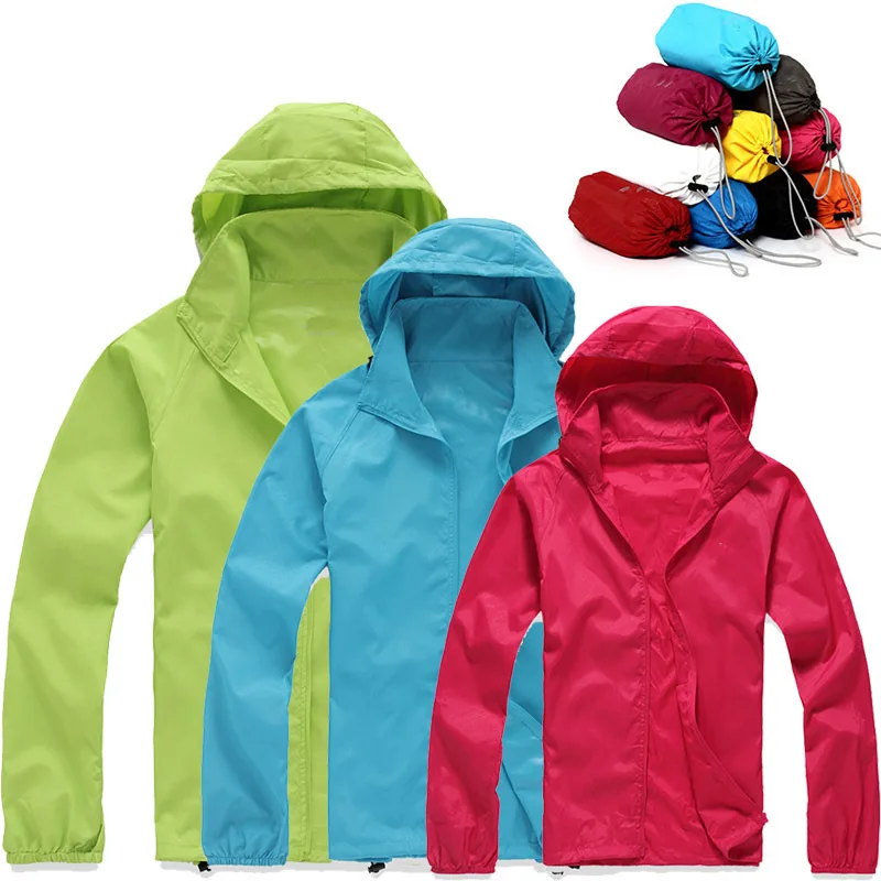 

Waterproof Jacket Men Female Anti-UV Skin Outdoor Jacket Camping Climbing Fitness Sportwear Clothing Hiking Jackets Women Coat