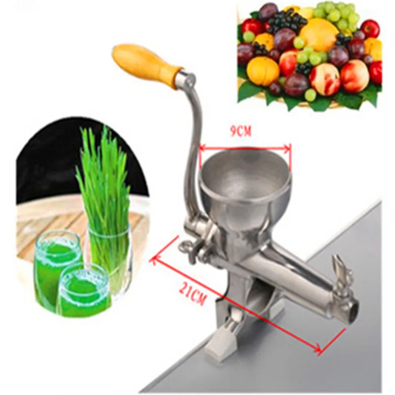 Stainless steel Juicer Manual Hand Powered Wheat grass Juicer fruit juicer machine auger slow squeezer stainless steel manual juicer fruit wheat grass vegetable orange juice extractor