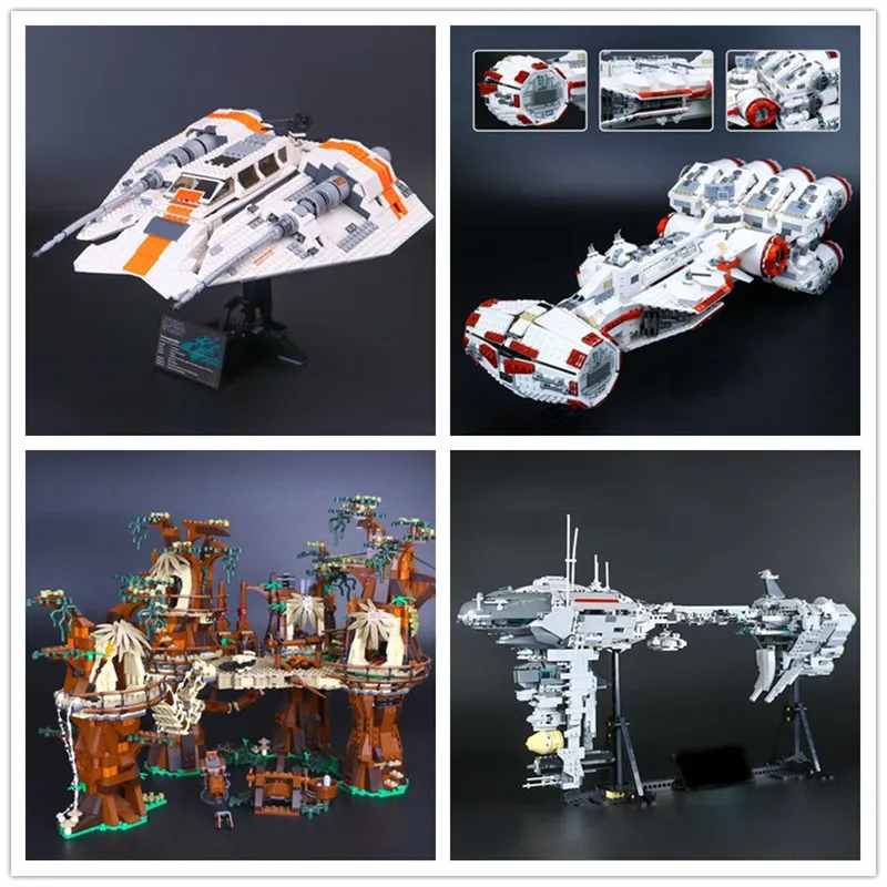 

LEPIN 05046 Tantive IV Blockade Runner 05047 Ewok Village 05083 The Dental w 05084 Snowspeeder Building Block Bricks Toys