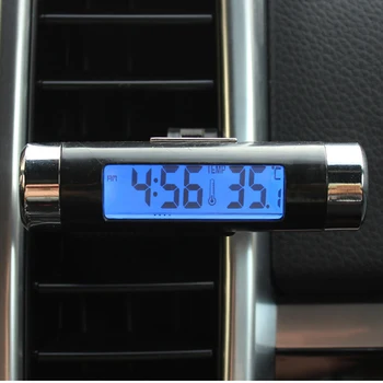 

2in1 Car Digital LCD Temperature Thermometer Clock For Ford Focus 2 1 Fiesta Mondeo 4 3 Transit Fusion Ranger Mustang KA S-max