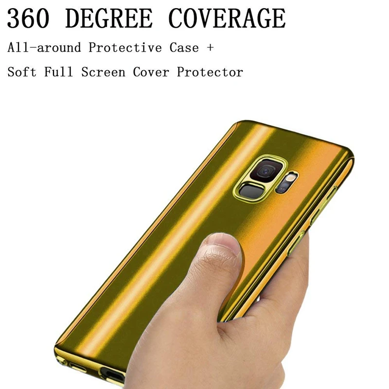 Зеркальный чехол 360 дюйма для Samsung Galaxy S8 S9 Plus S7 Edge Note 8 Блестящий жесткий
