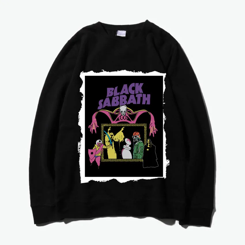 

black sabbath heaven and hell heavy metal patchwork design o neck sweatshirt